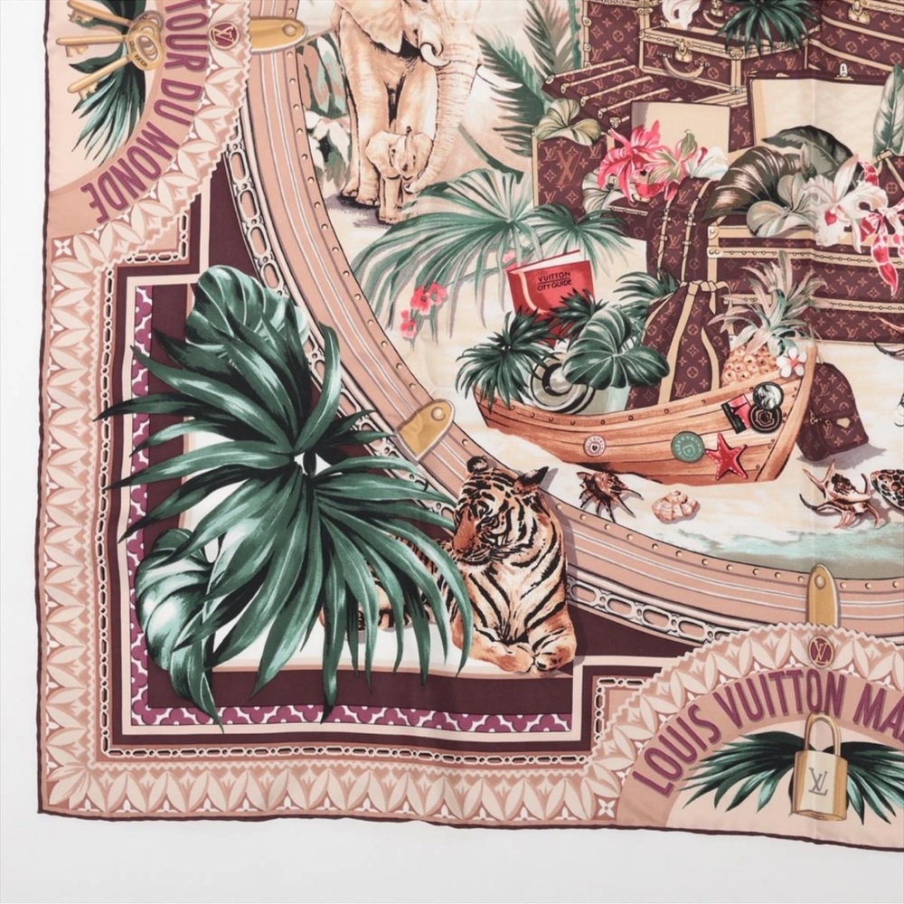 Authentic LV 90 Square Silk Scarf Kare Voyage Extraordinaire M73814 - Picture 12 of 12